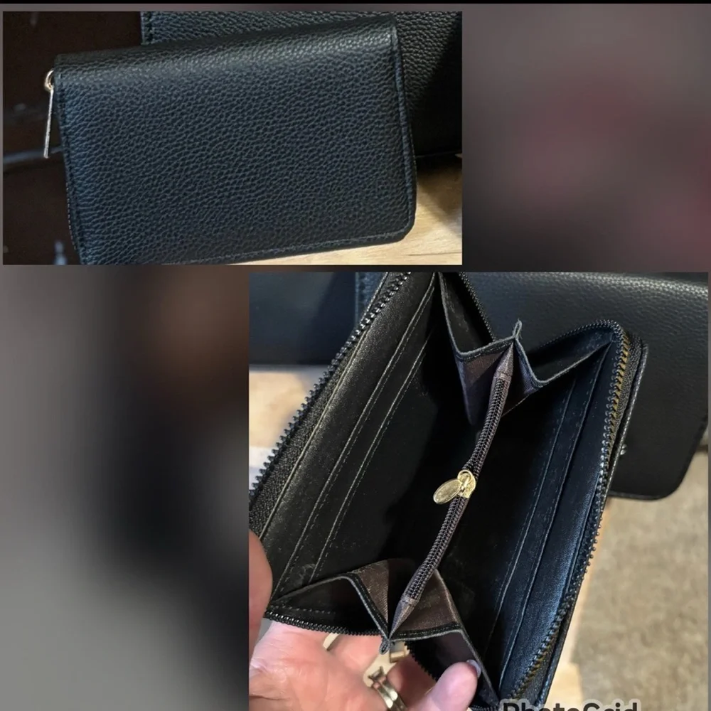 Scarf Top Handle Satchel Black 3-pc